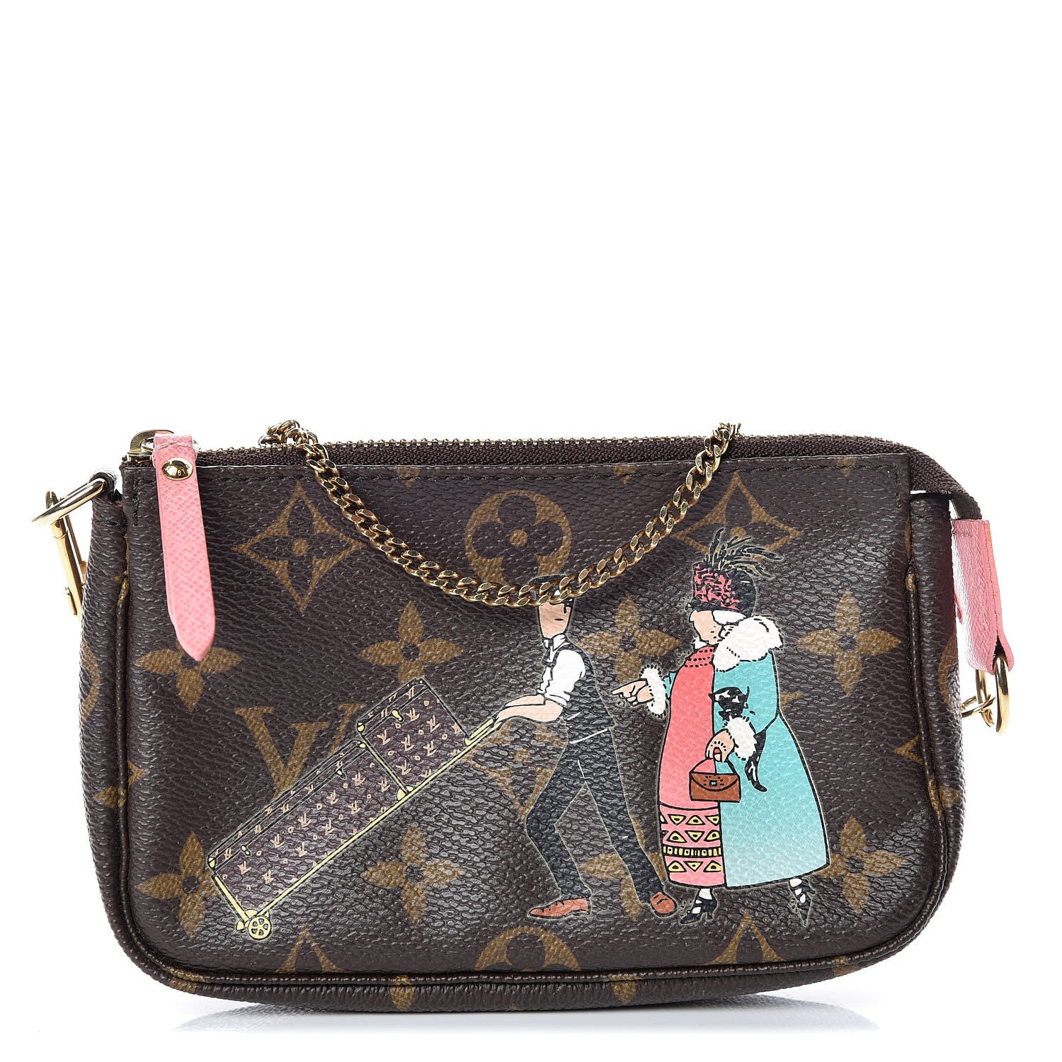 Louis Vuitton Monogram Illustre Mini Pochette Accessories Rose 1 of 9
