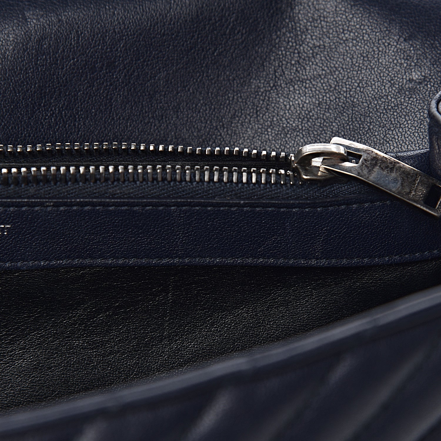 Saint Laurent Sheepskin Matelasse Chevron Monogram Large College Satchel Deep Marine 12 of 19