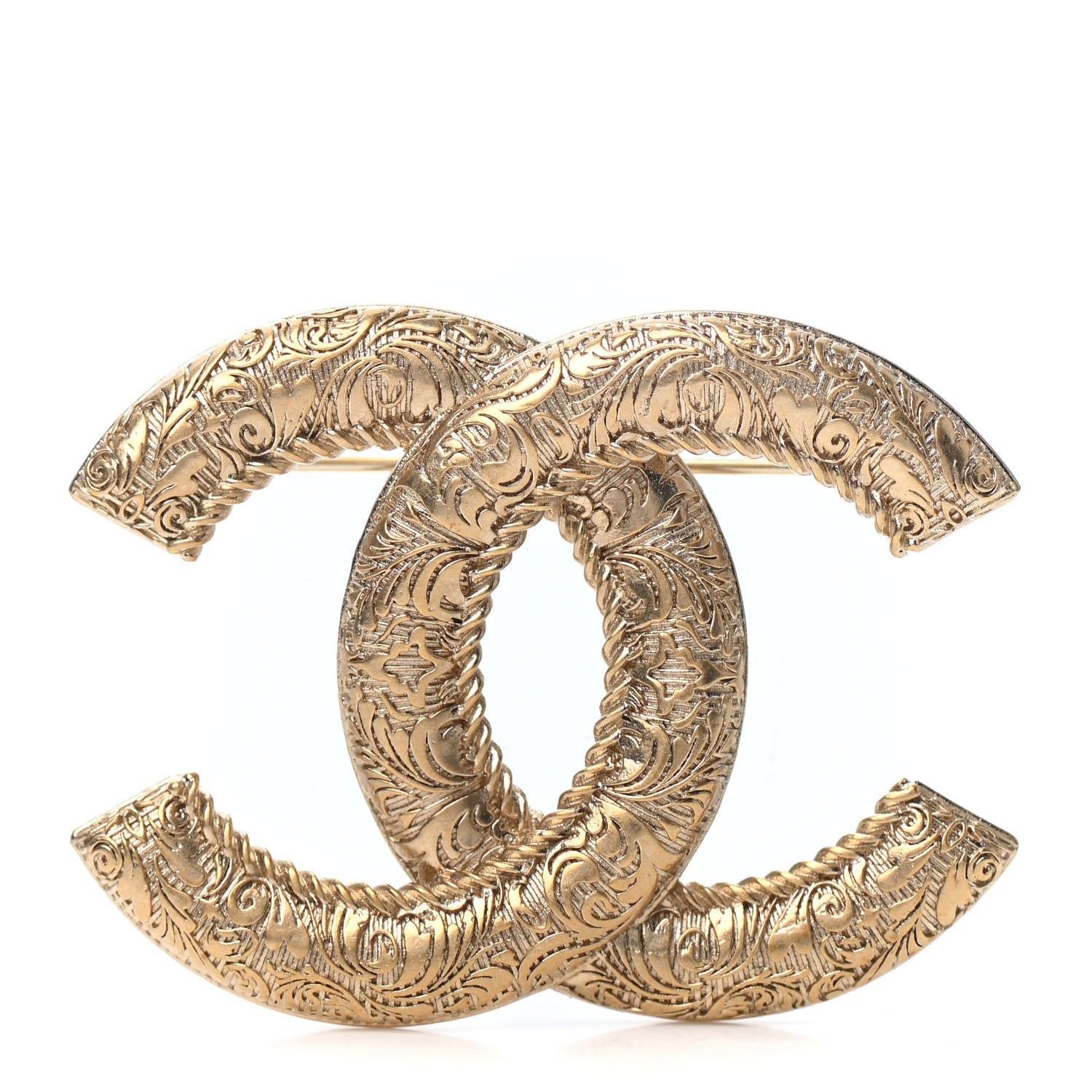 Chanel CC Large Brooch Gold 1 of 3