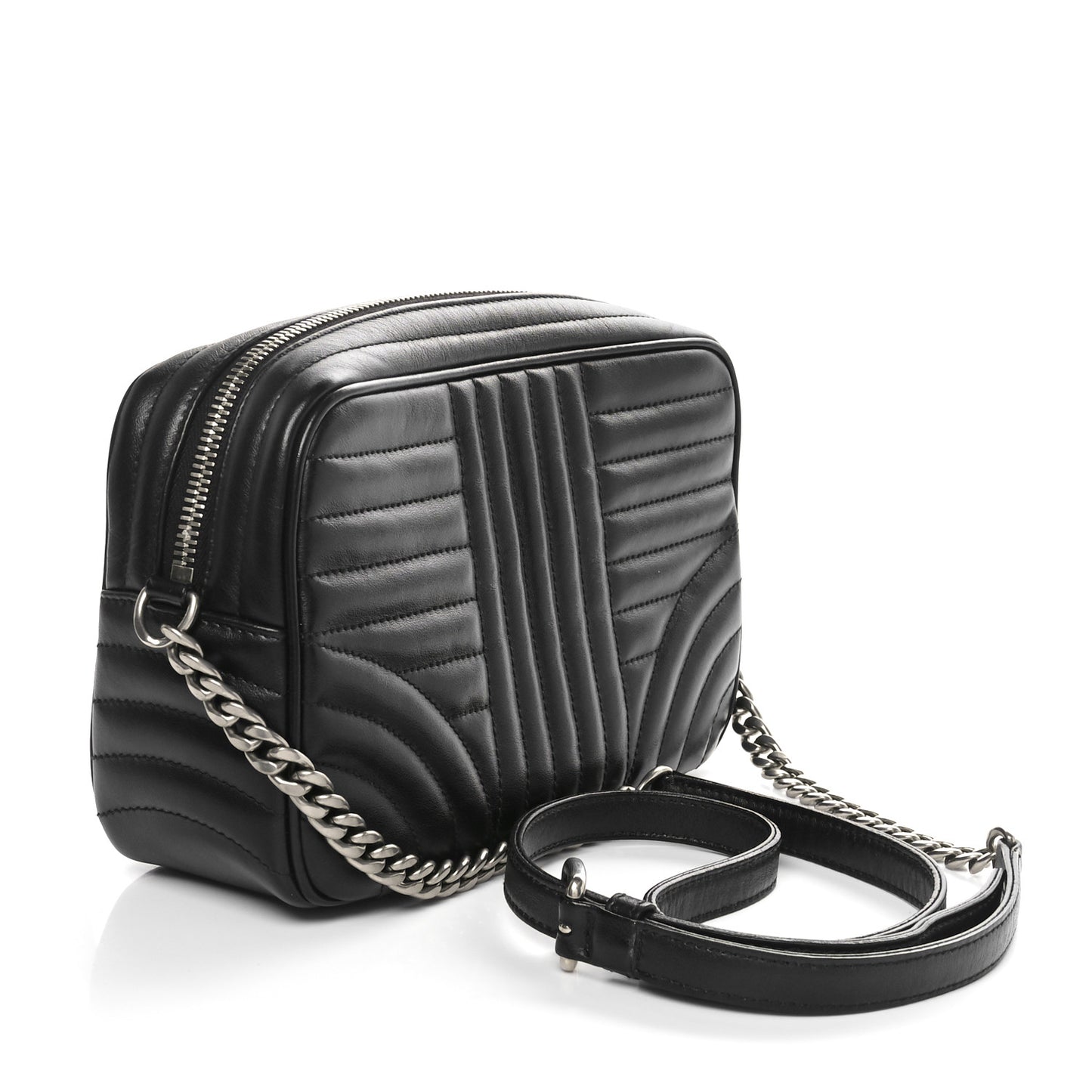 Soft Calfskin Diagramme Camera Bag Black