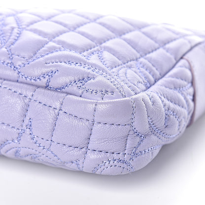 Versace Nappa Barocco Quilted Shoulder Bag Purple 9 of 10