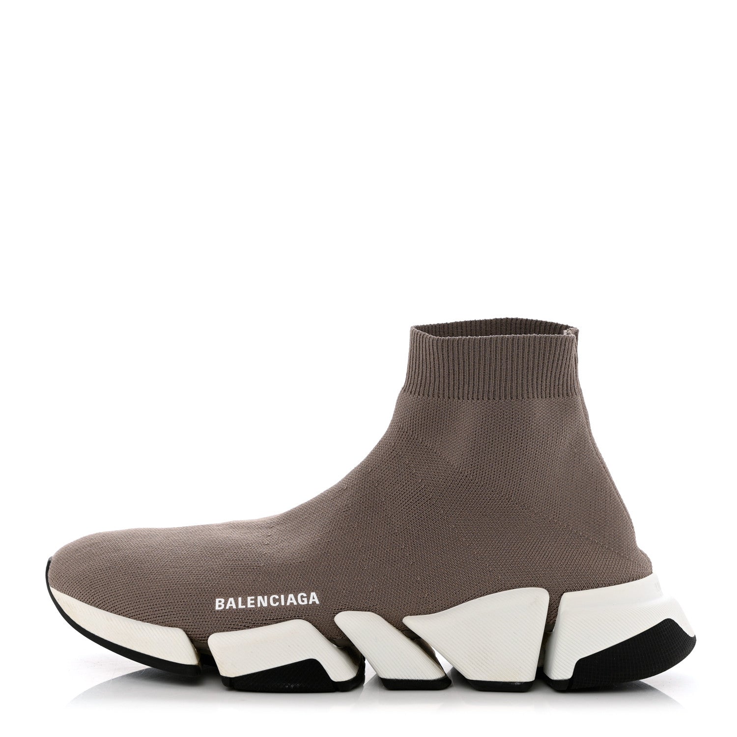 Balenciaga Technical 3D Recycled Knit Bi-Color Sole Mens Speed 2.0 Sneakers 45 Dark Beige White Black 1 of 9