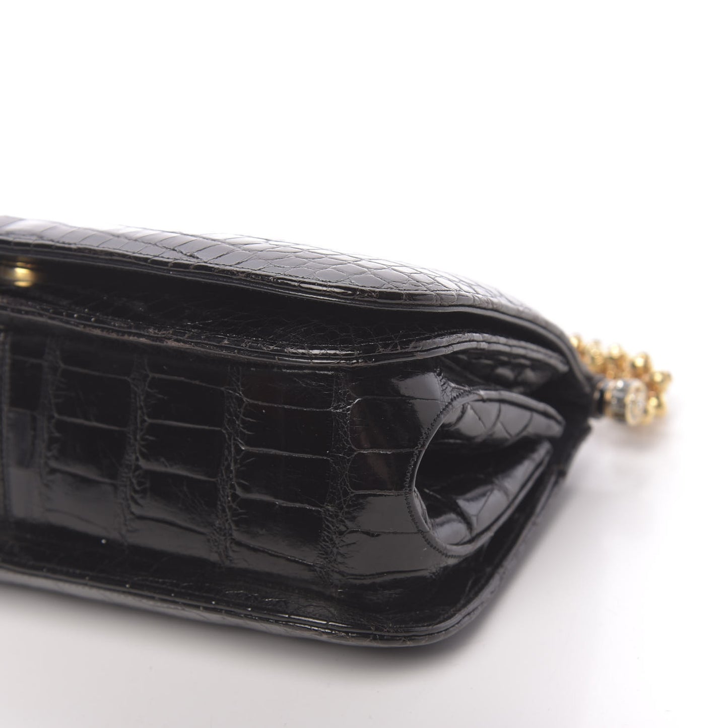 Alligator Crystal Evening Bag Black