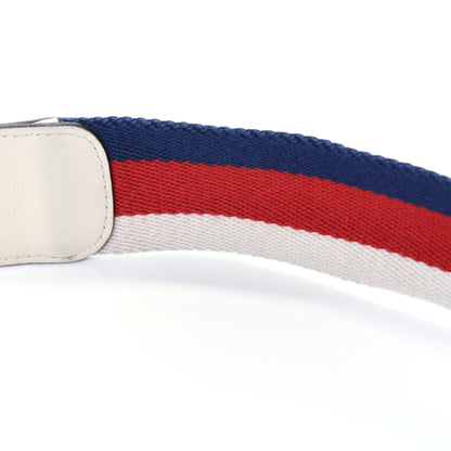 Gucci Nylon Calfskin Sylvie Web Double G 40mm Belt 110 44 Mystic White Hibiscus Red Maritime 6 of 10