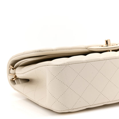 Chanel Caviar Quilted Medium Double Flap White 9 of 10