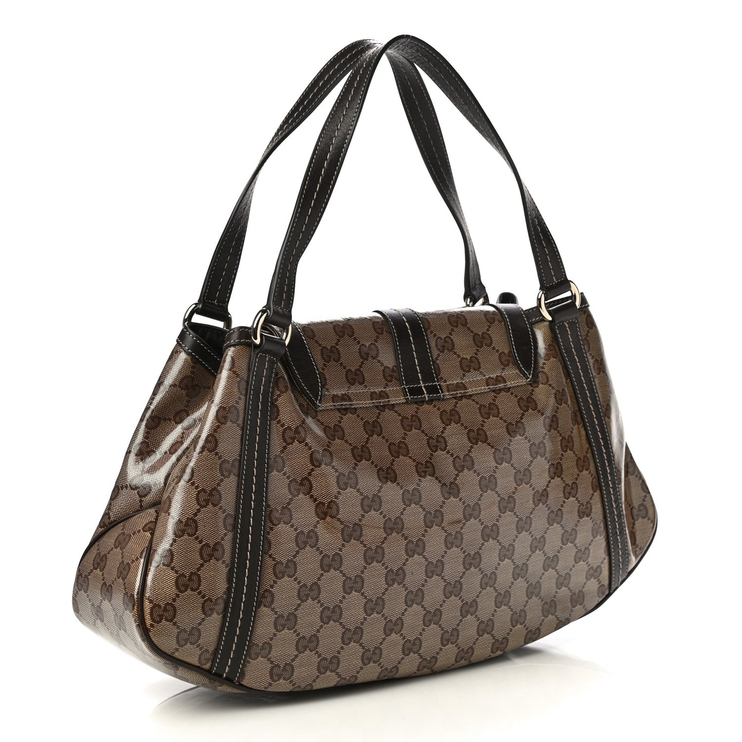 Crystal Monogram Duchessa Flap Shoulder Bag Dark Brown