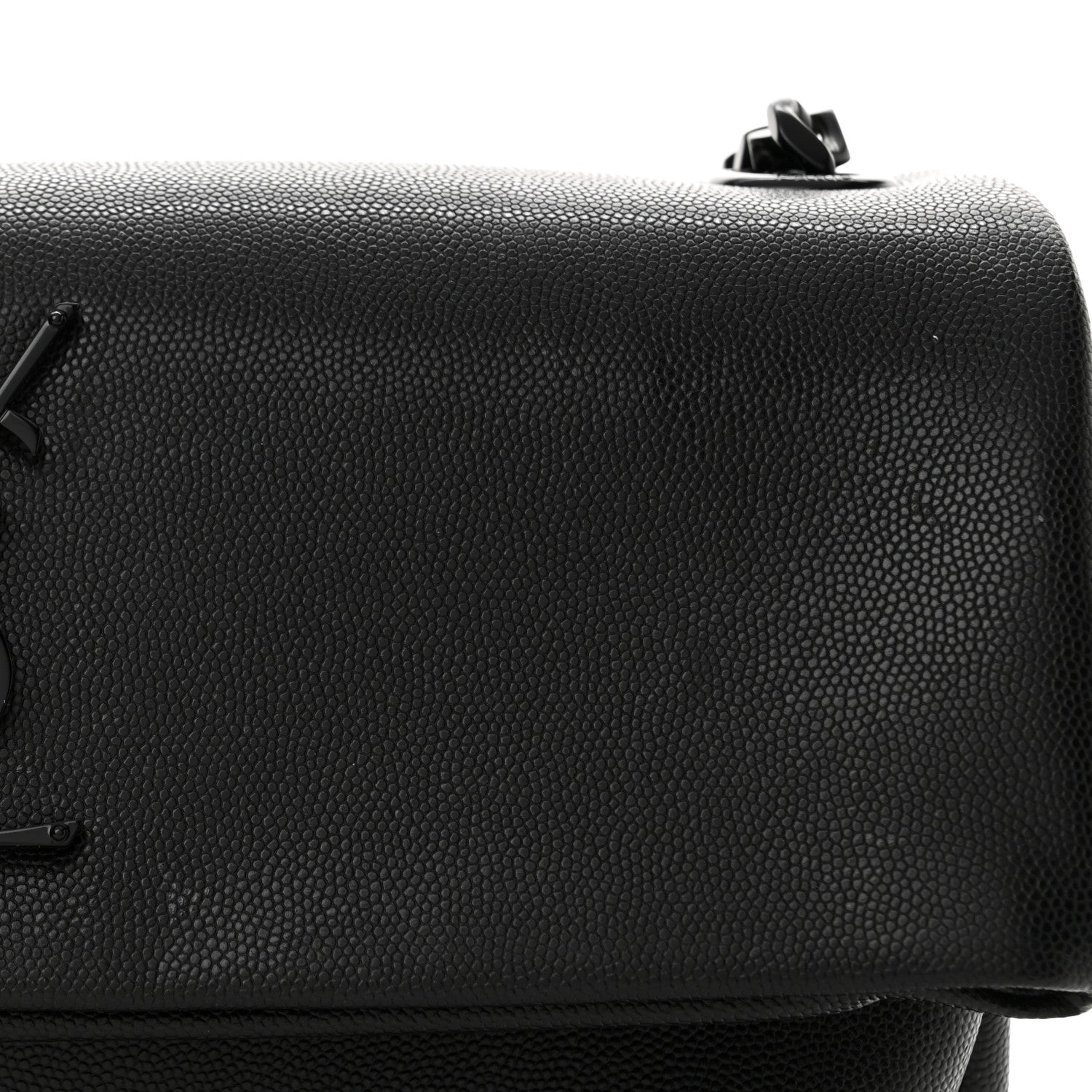 Saint Laurent Grain De Poudre Medium West Hollywood Monogram Fold-Over Black 7 of 13