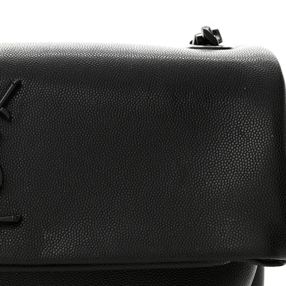 Saint Laurent Grain De Poudre Medium West Hollywood Monogram Fold-Over Black 7 of 13