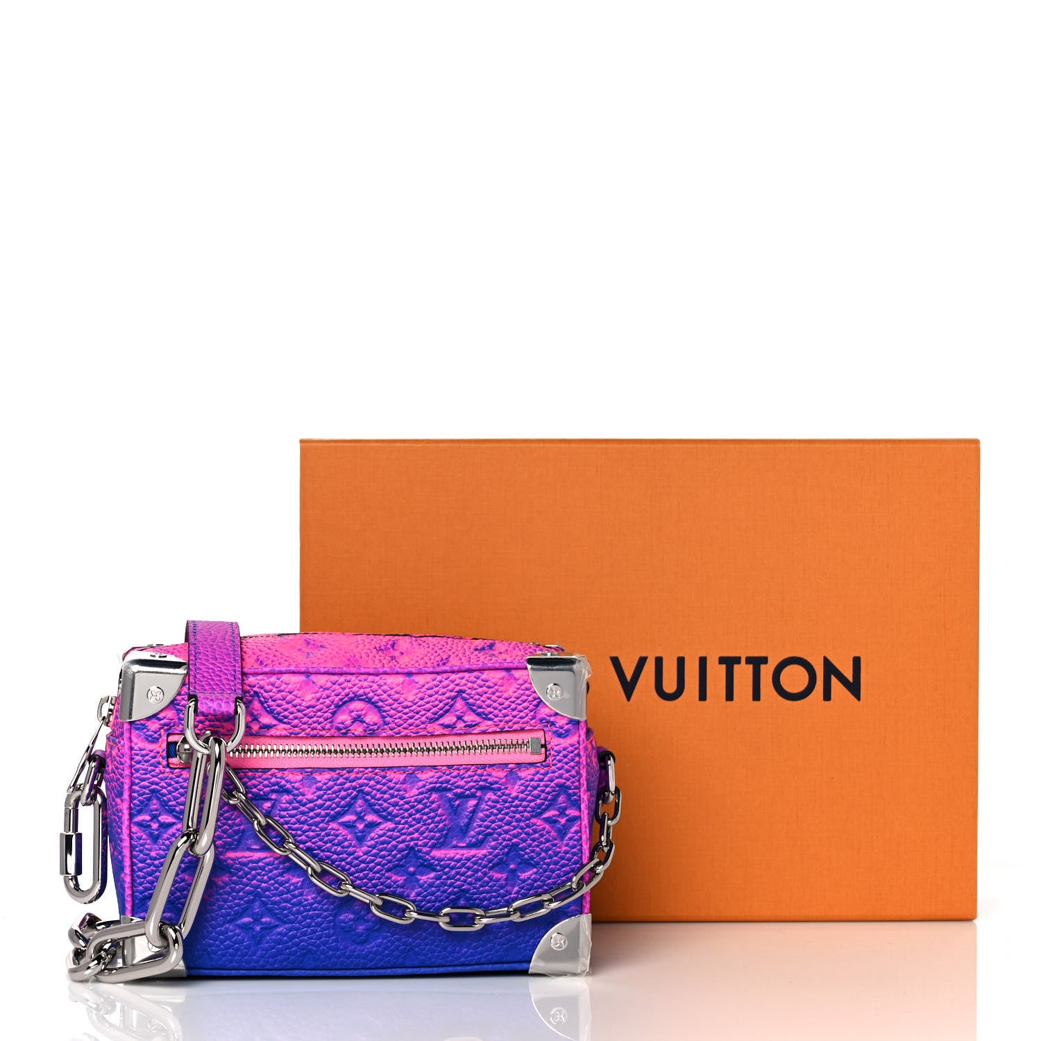 Louis Vuitton Taurillon Illusion Mini Soft Trunk Bleu Rose 1061409