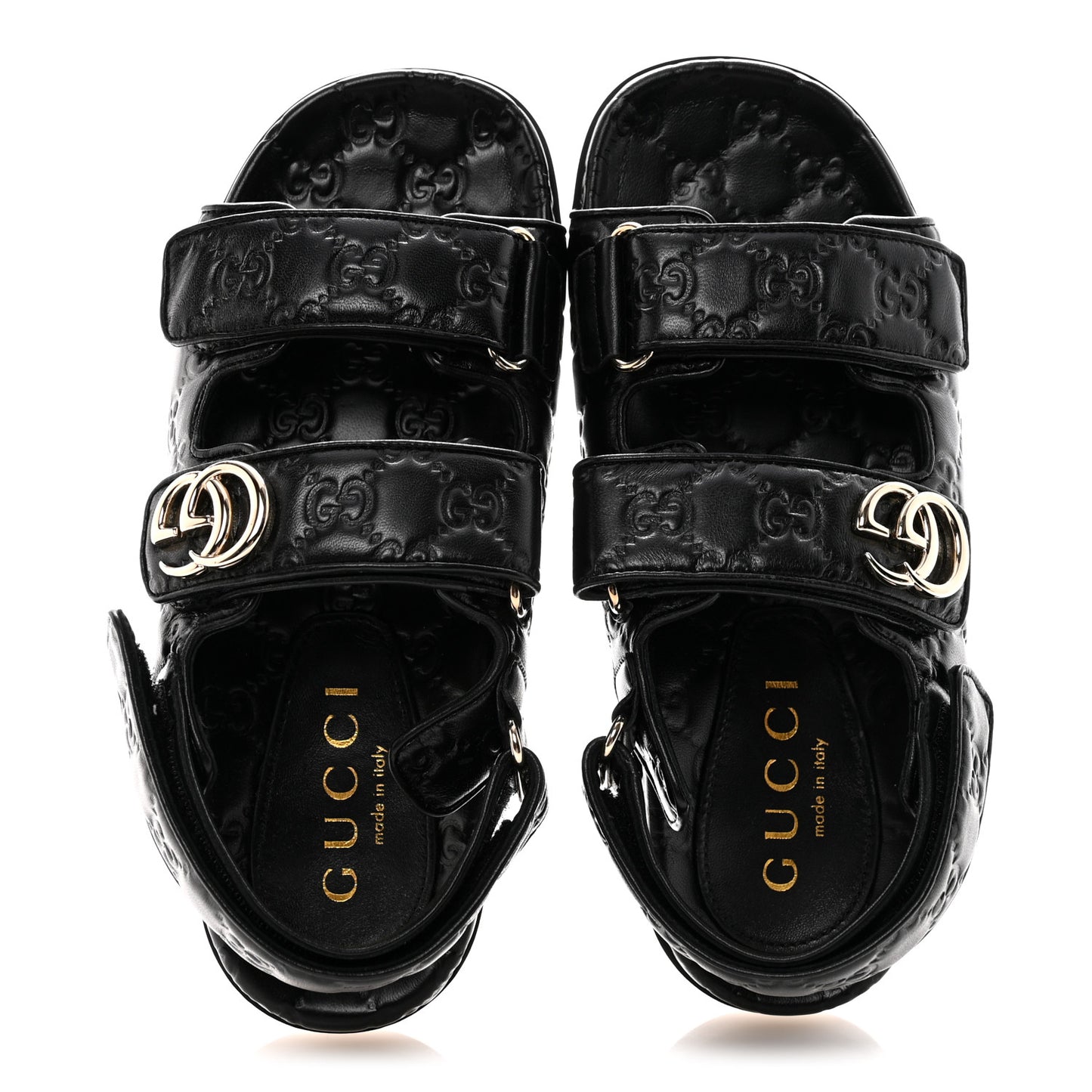 Guccissima GG Embossed Womens Sandals 38 Black