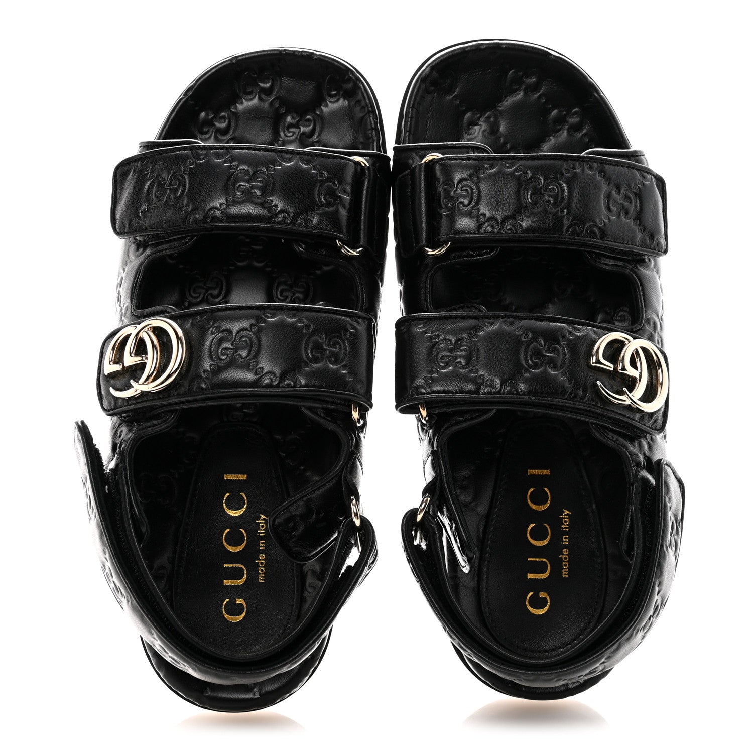 Gucci Guccissima GG Embossed Womens Sandals 38 Black 2 of 10