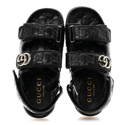 Gucci Guccissima GG Embossed Womens Sandals 38 Black 2 of 10