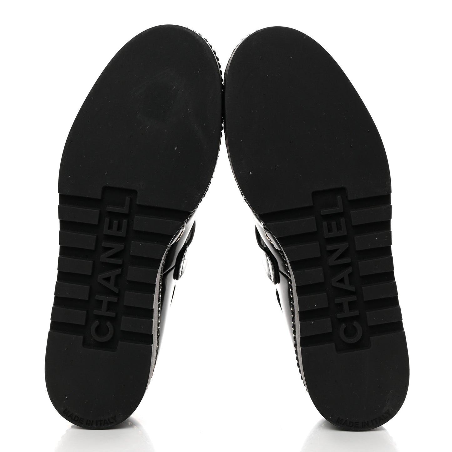 Shiny Calfskin Lace Up Platform Loafers 39 Black