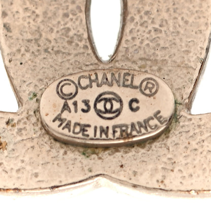 Chanel Enamel Striped CC Earrings Pink White Gold 4 of 4