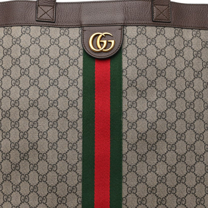 Gucci GG Supreme Monogram Web Large Ophidia Vertical Shopping Tote Brown 8 of 10