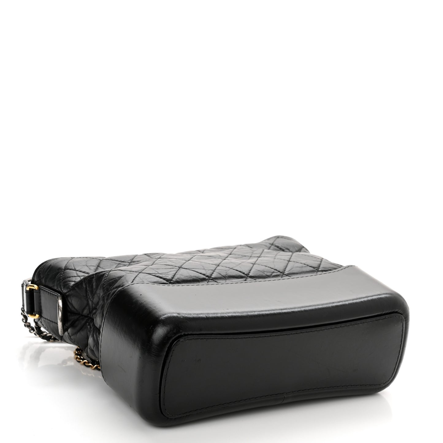Aged Calfskin Quilted Medium Gabrielle Hobo Black