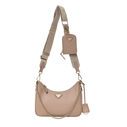 Prada Saffiano Re-Edition 2005 Shoulder Bag Cammeo Beige 1 of 8