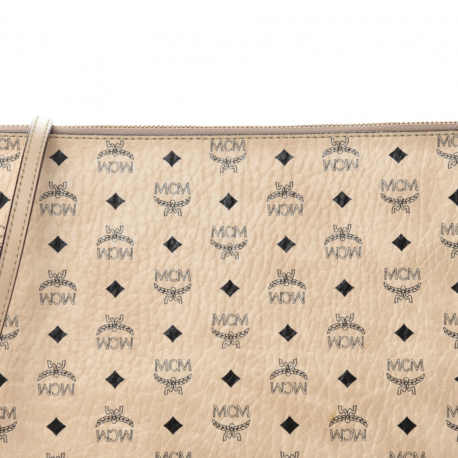 MCM Visetos Medium Crossbody Pouch Beige 9 of 14