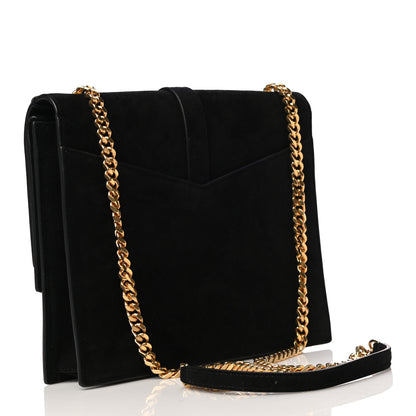 Saint Laurent Suede Sulpice Monogram Medium Shoulder Bag Black 3 of 16