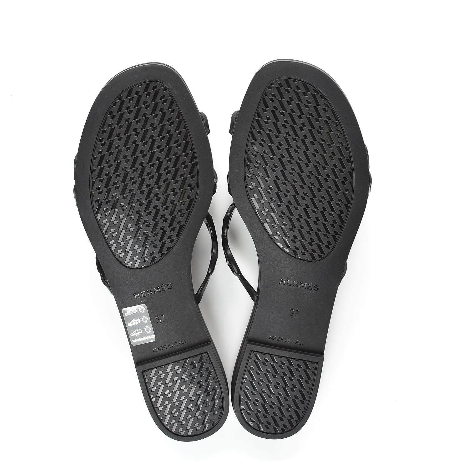 Hermes Rubber Chaine d'Ancre Rivage Sandals 37 Black 5 of 8
