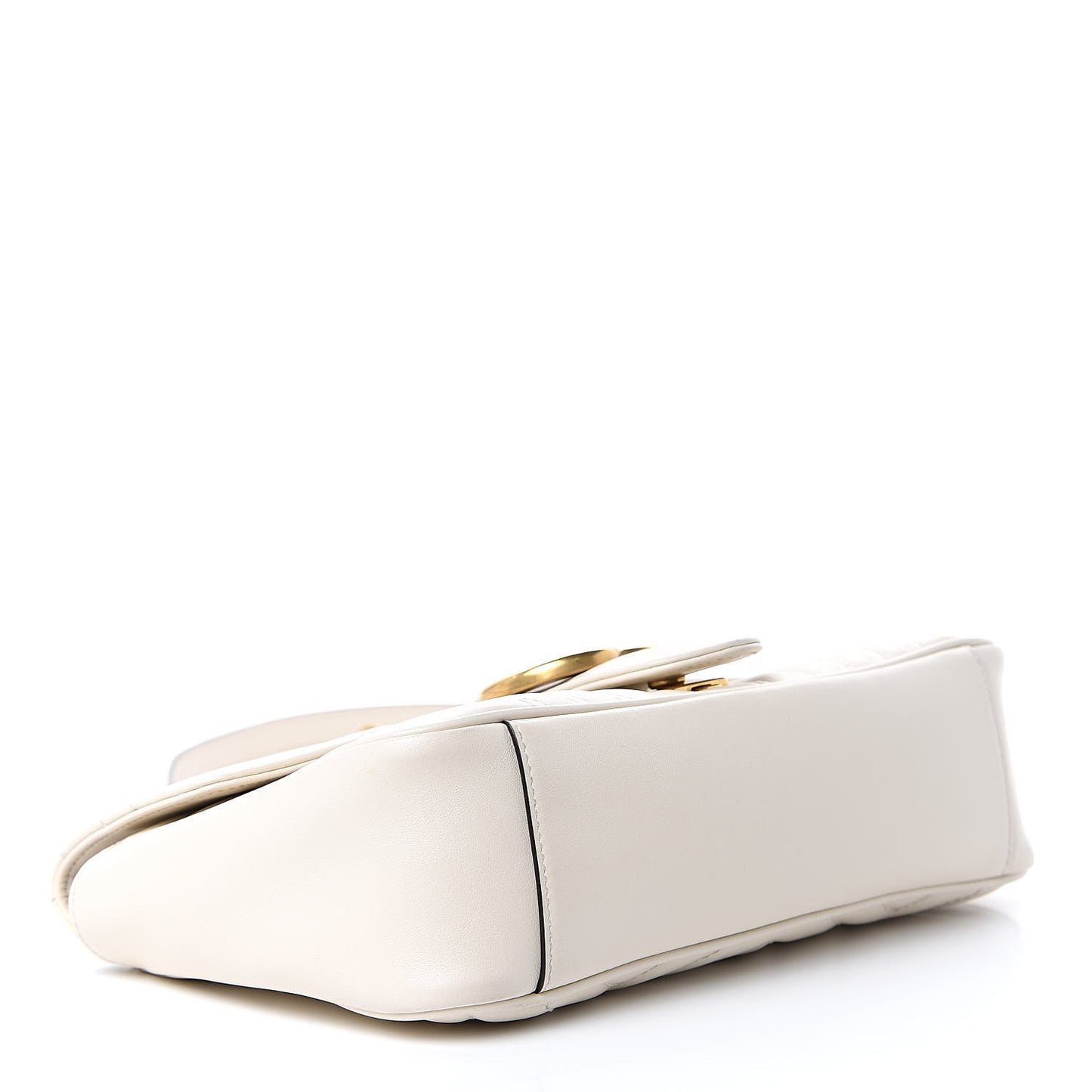 Calfskin Matelasse Small GG Marmont Shoulder Bag White