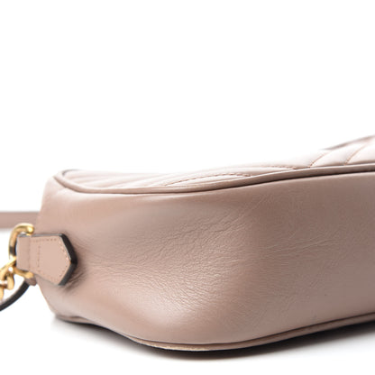 Gucci Calfskin Matelasse Small GG Marmont Chain Shoulder Bag Porcelain Rose 6 of 13