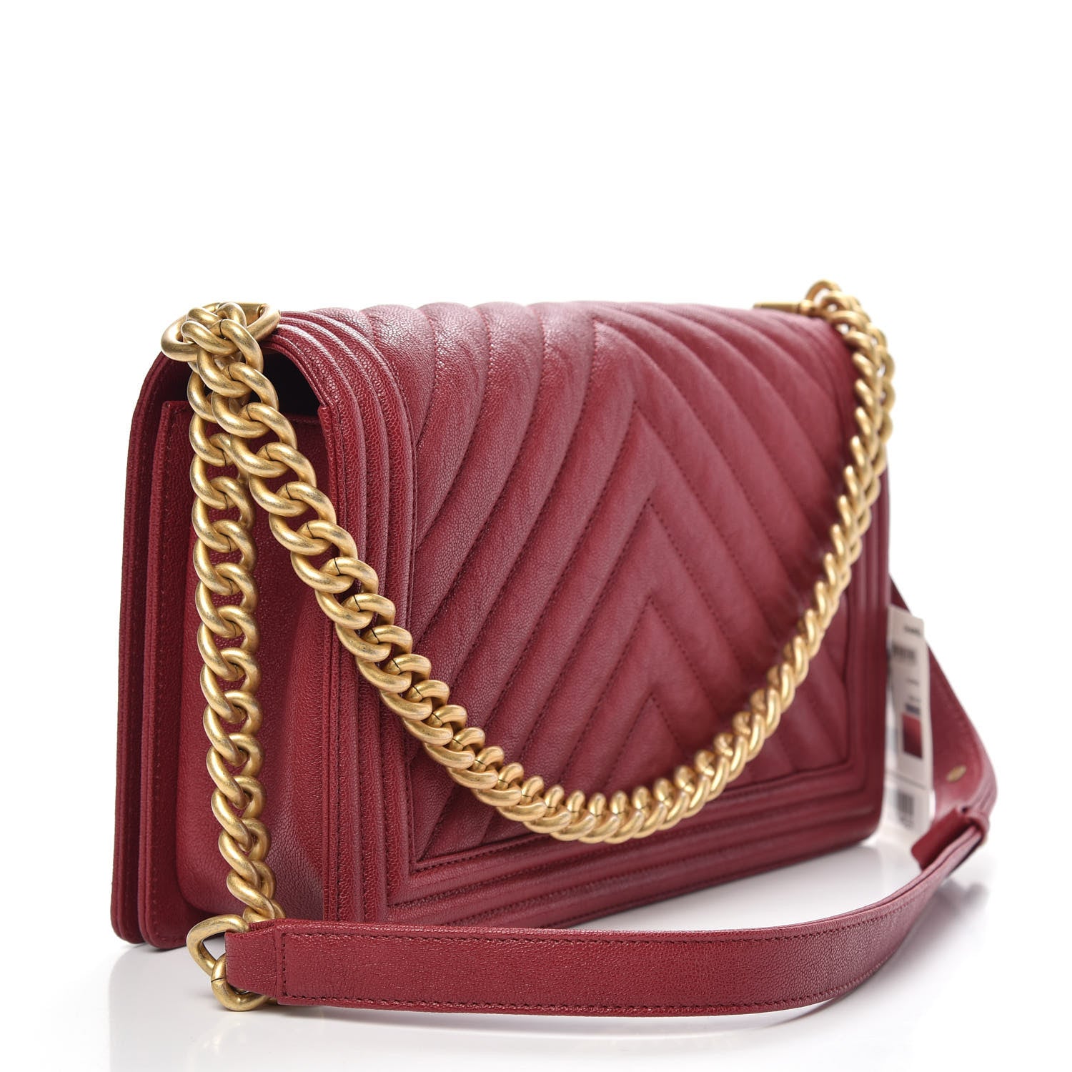 Chanel Caviar Chevron Quilted New Medium Boy Flap Red 4 of 12
