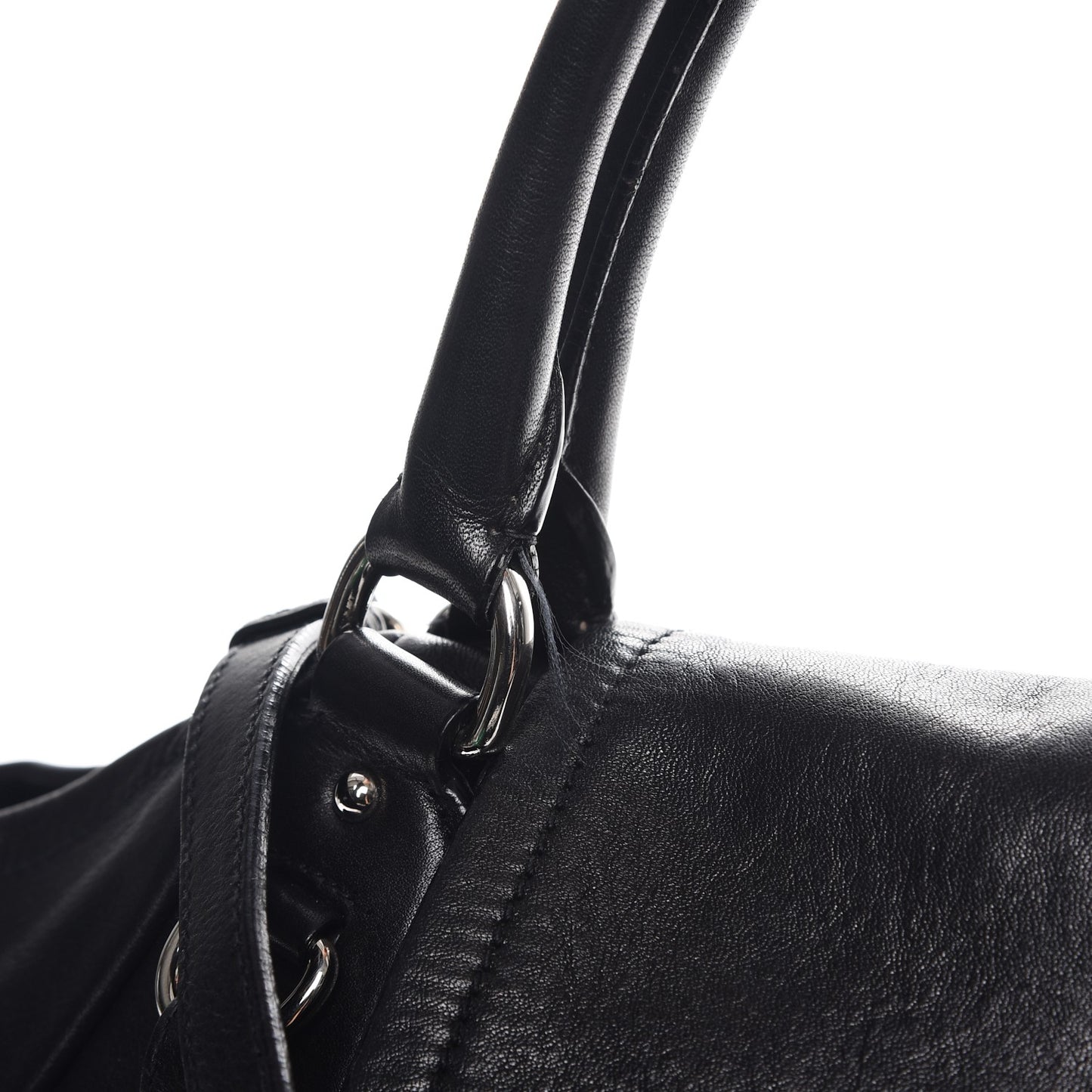 Soft Calf Flap Shoulder Bag Nero Black