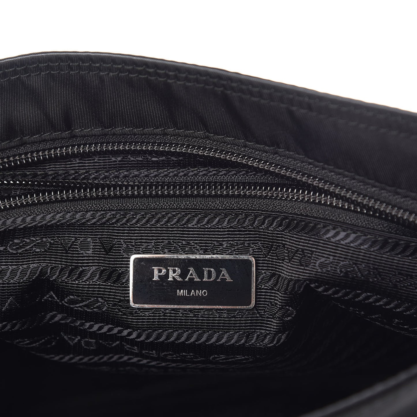 Nylon Saffiano Flat Messenger Bag Black