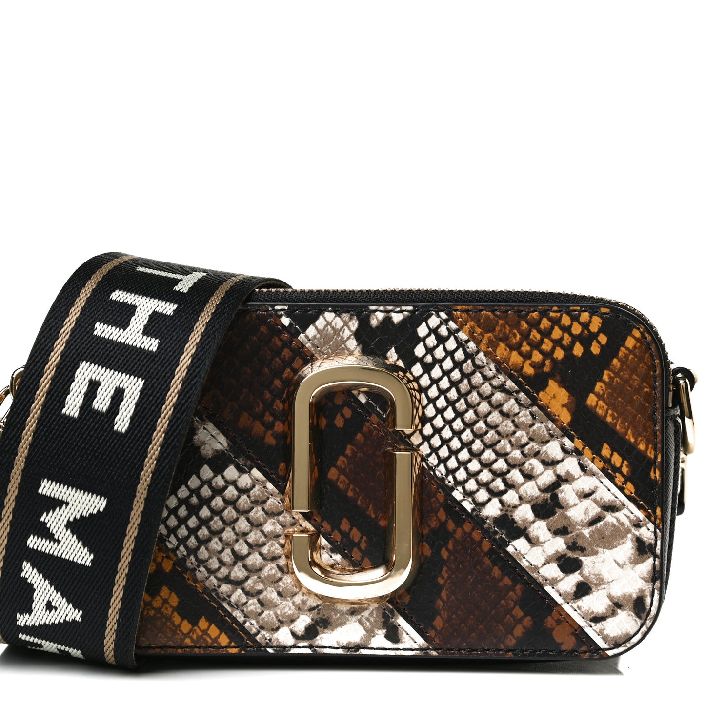 Calfskin Snake Embossed Snapshot Camera Bag
