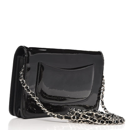 Chanel Patent Strass Wallet On Chain WOC Black 3 of 8