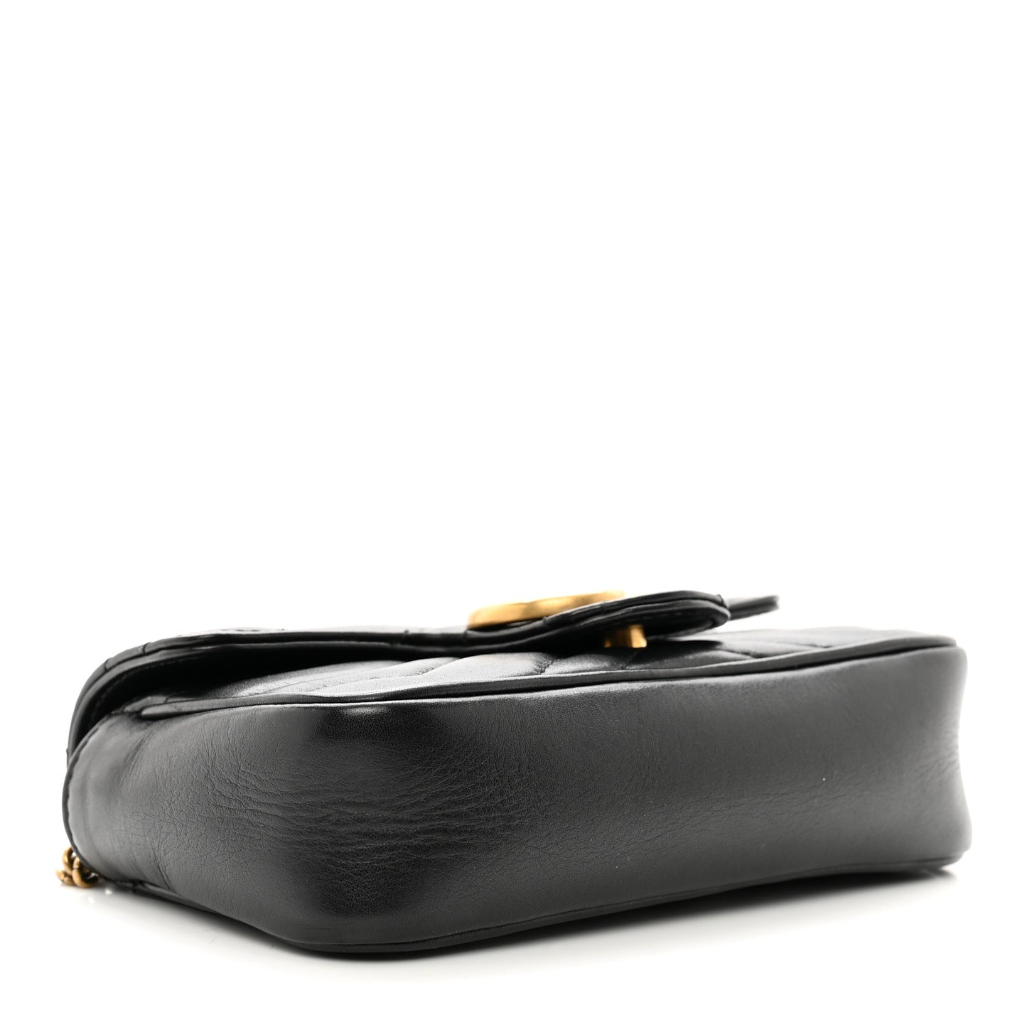 Calfskin Matelasse Super Mini GG Marmont Shoulder Bag Black