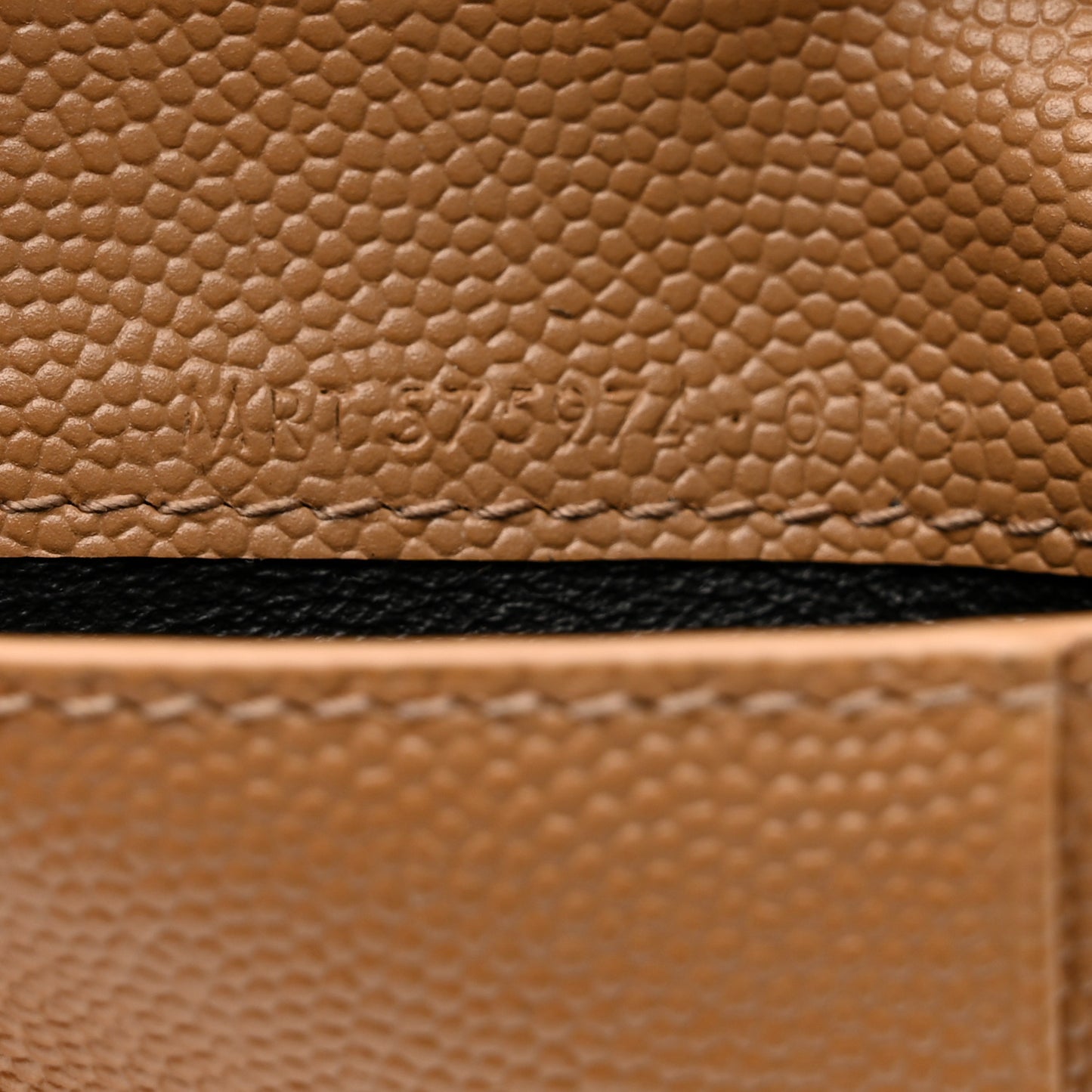 Grain De Poudre Matelasse Chevron Monogram Zipped Two-Part Wallet Natural Dark