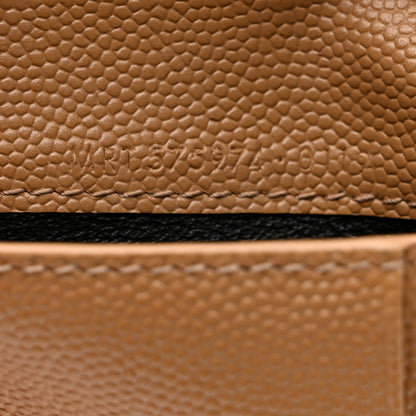 Saint Laurent Grain De Poudre Matelasse Chevron Monogram Zipped Two-Part Wallet Natural Dark 7 of 9