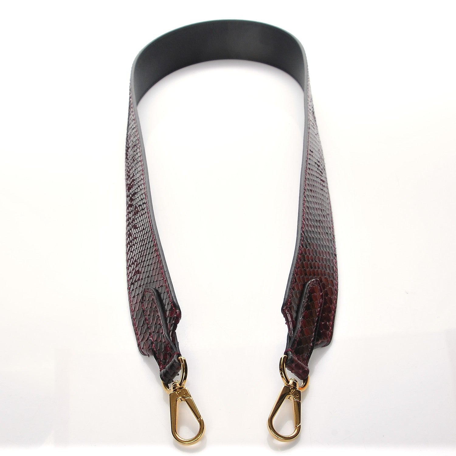 Louis Vuitton Python Calf Bandouliere Shoulder Strap Burgundy Black 6 of 7
