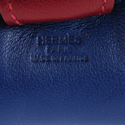 Hermes Milo Lambskin Grigri Rodeo Horse Bag Charm PM Bleu de Malte Rouge H Peony 4 of 4