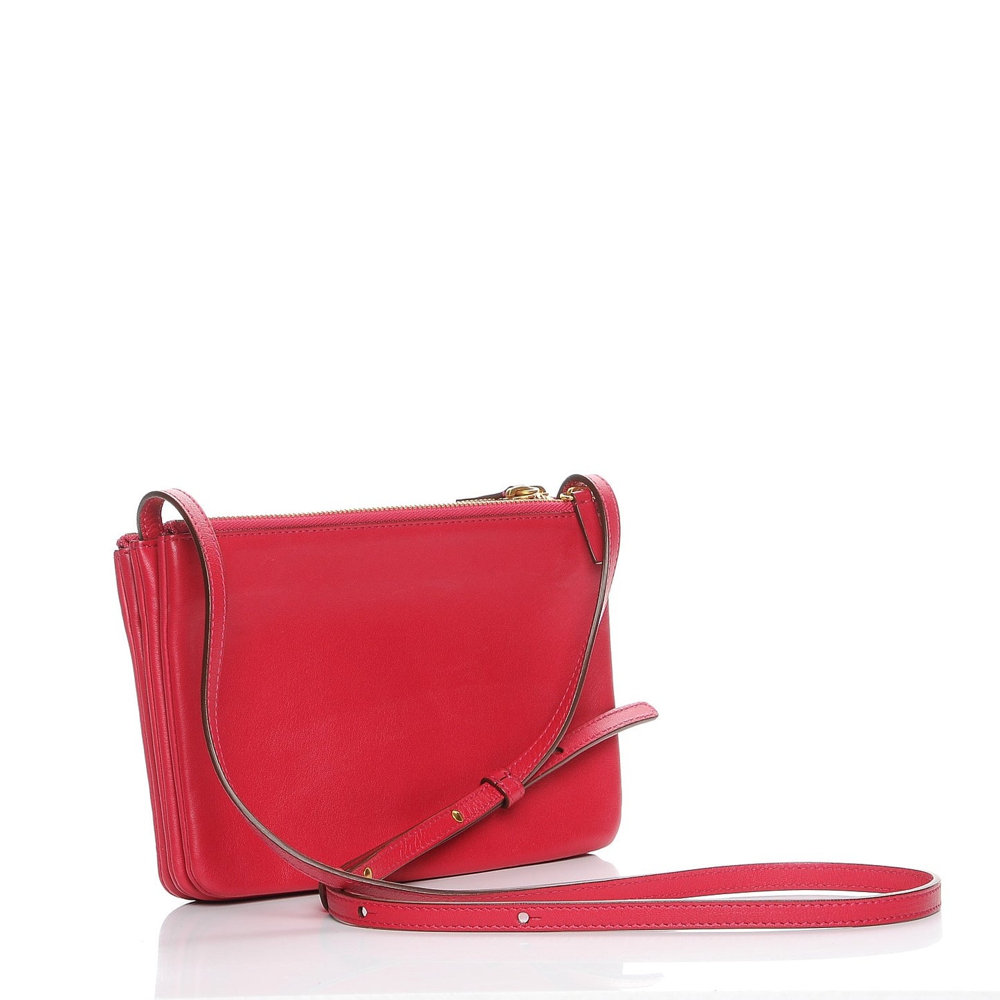 Lambskin Small Trio Crossbody Bag Fuchsia