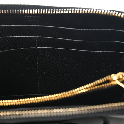 Prada Saffiano Fiocco Bow Zip Around Wallet Black 10 of 17