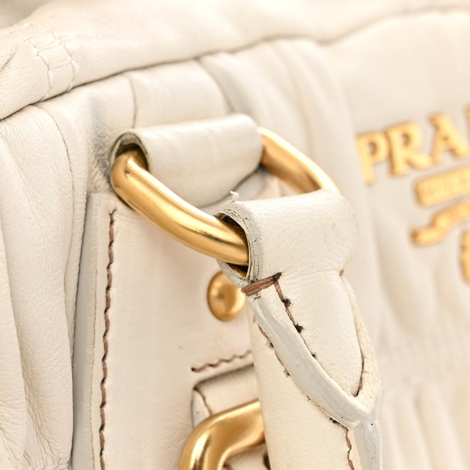 Prada Nappa Gaufre Shopping Satchel White 13 of 28