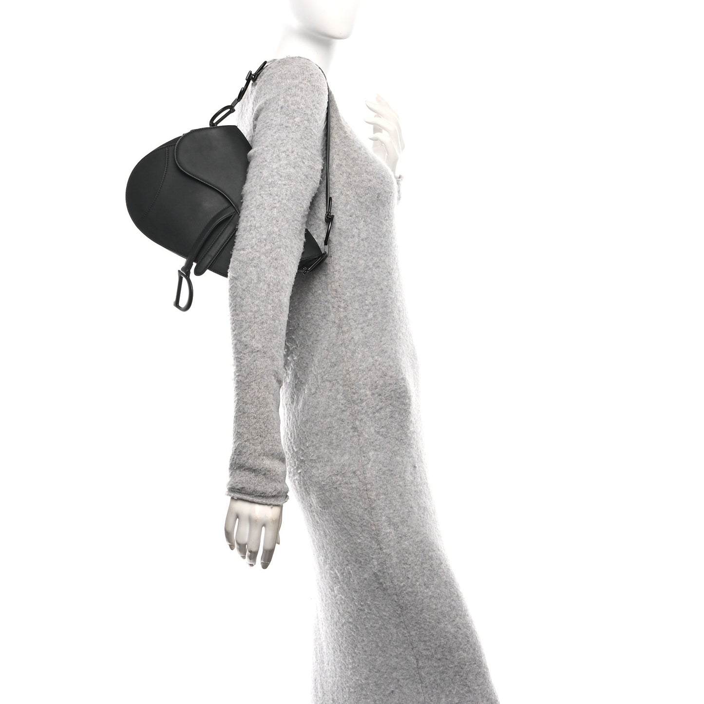 Ultra Matte Calfskin Saddle Bag Black