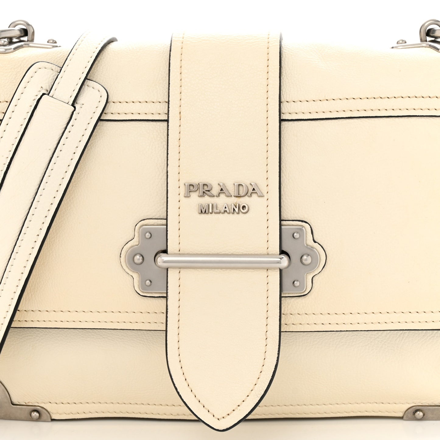 Glace Calfskin Large Soft Cahier Bag White