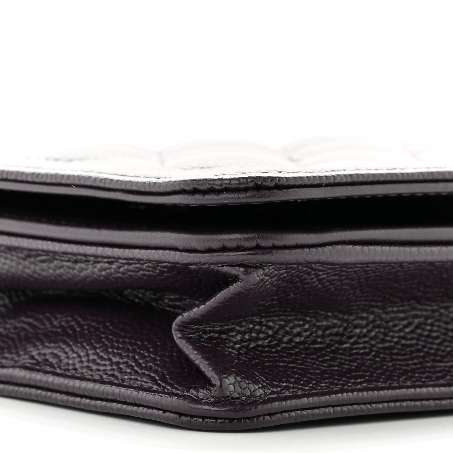 Caviar Quilted Boy Wallet On Chain WOC Dark Purple