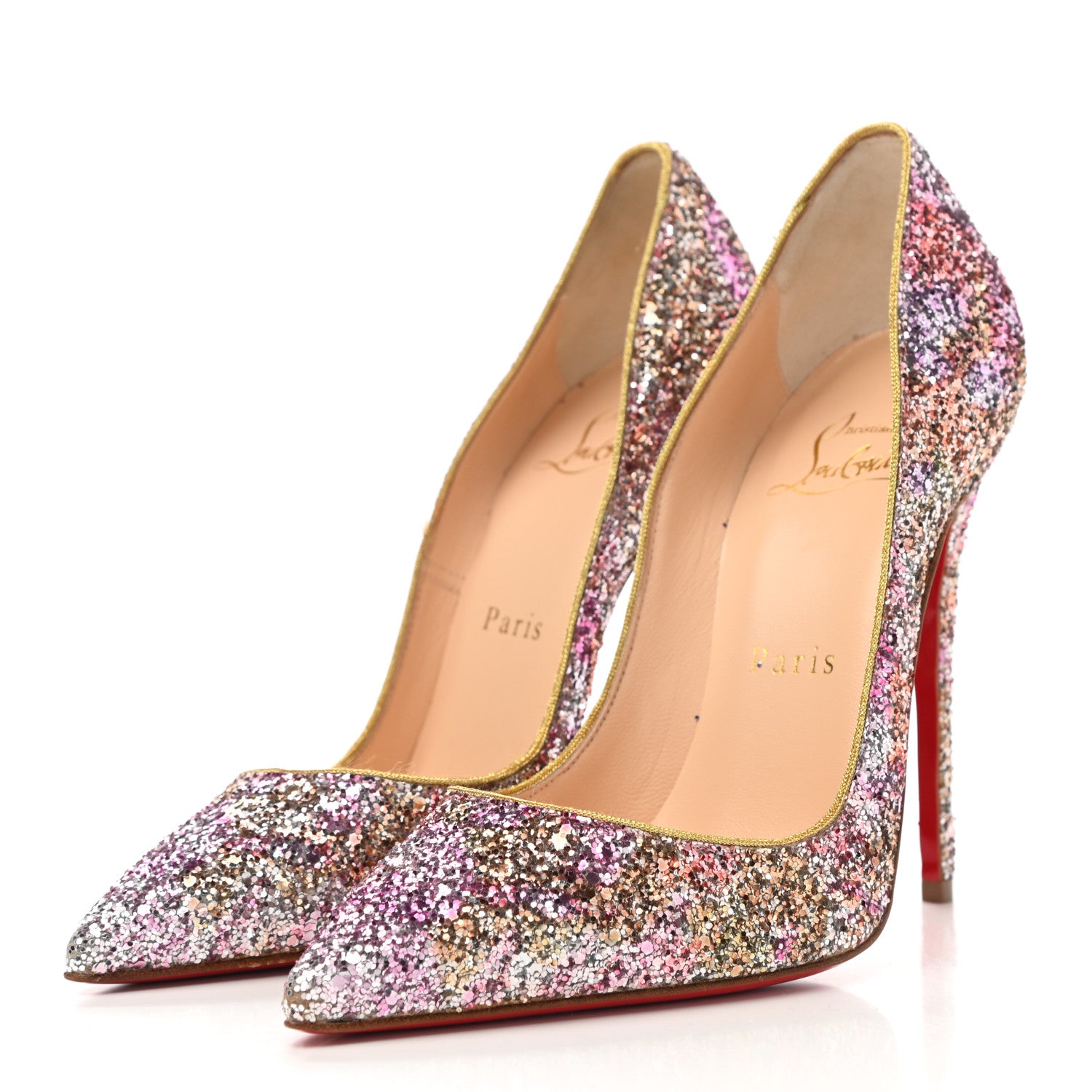 Christian Louboutin Glitter So Kate 120 Pumps 35 Rosette Gold 3 of 8