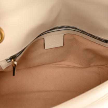 Gucci Calfskin Matelasse Small GG Marmont Shoulder Bag White 5 of 12