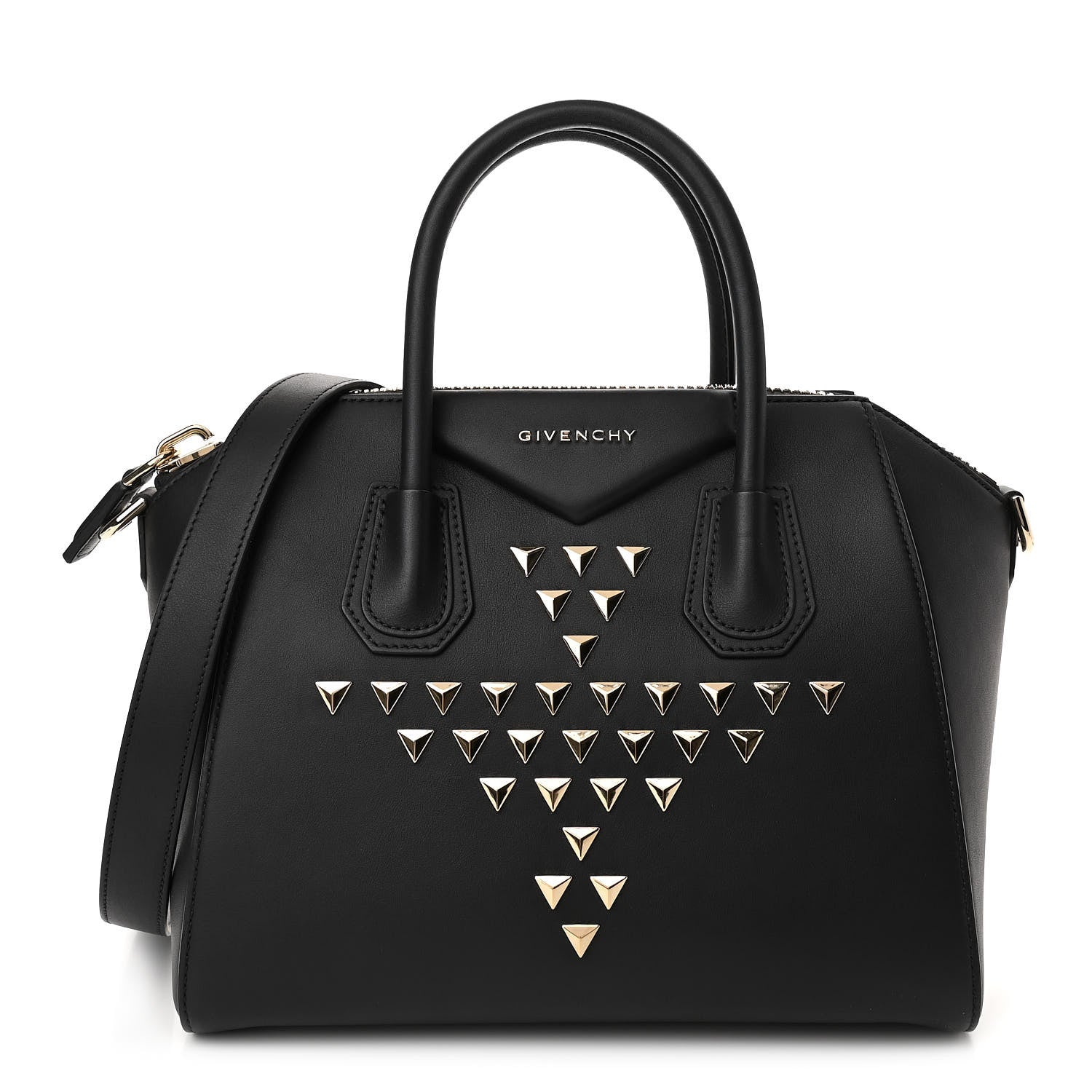 Givenchy Calfskin Medium Studded Antigona Black 1 of 12