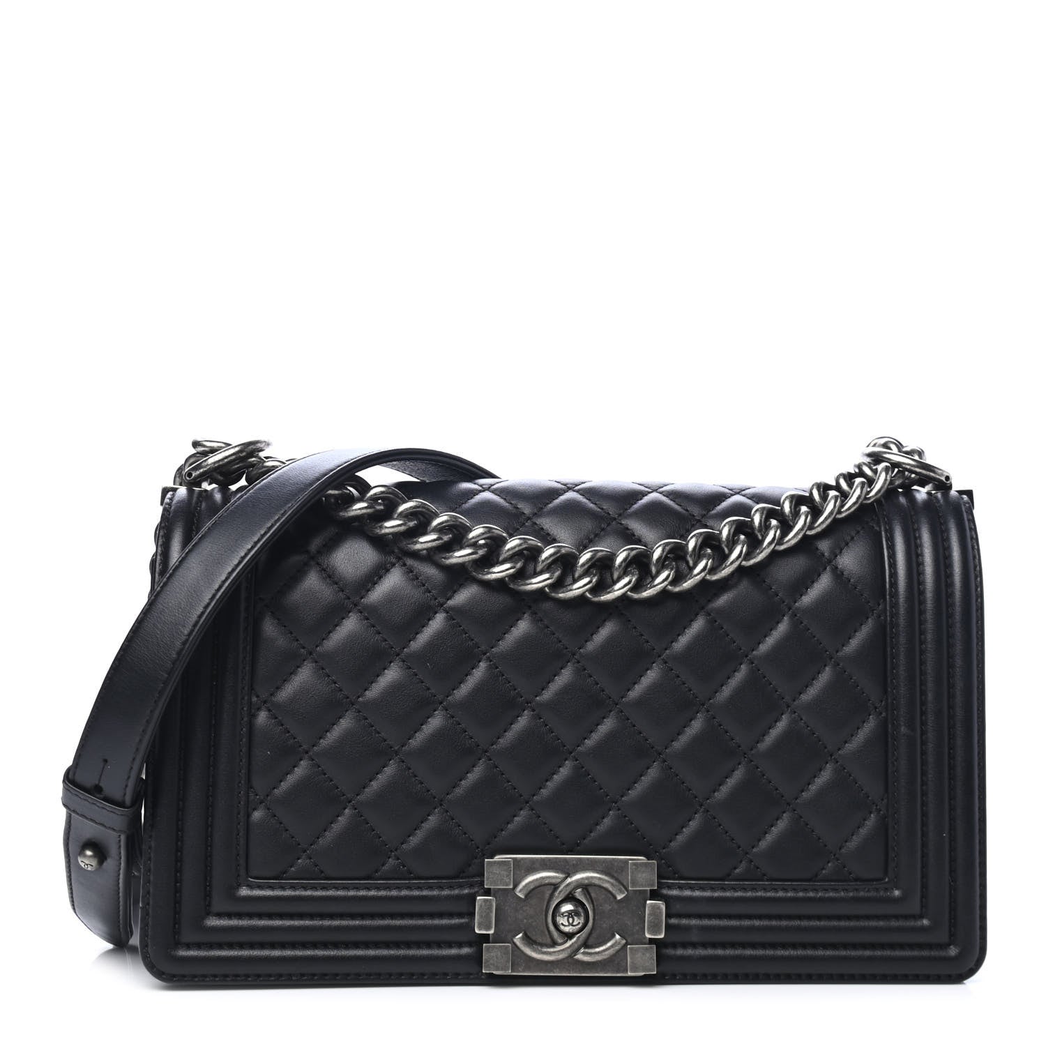 Chanel Lambskin Quilted Medium Boy Flap Black 1 of 5