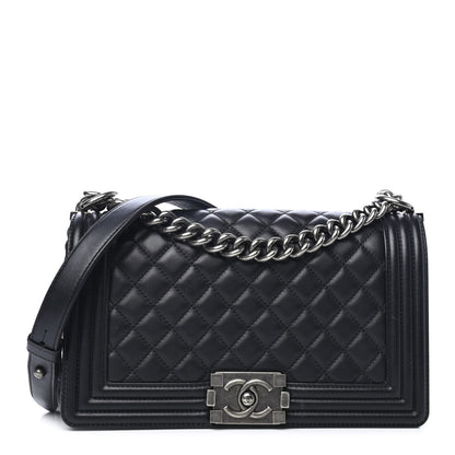 Chanel Lambskin Quilted Medium Boy Flap Black 1 of 5