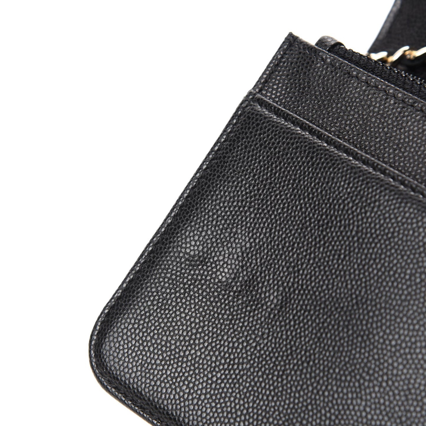 Caviar Camellia Embossed Wallet On Chain WOC Black