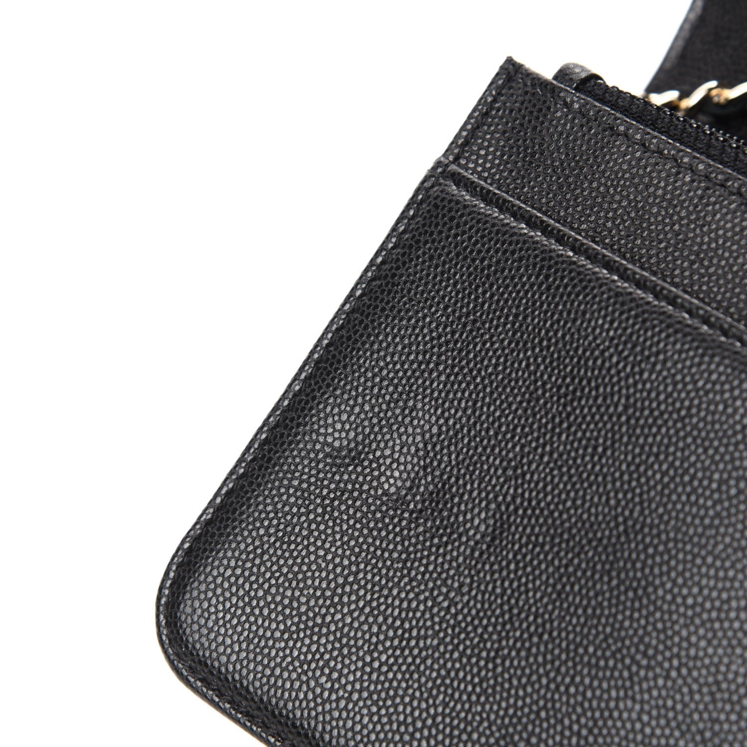Chanel Caviar Camellia Embossed Wallet On Chain WOC Black 8 of 13