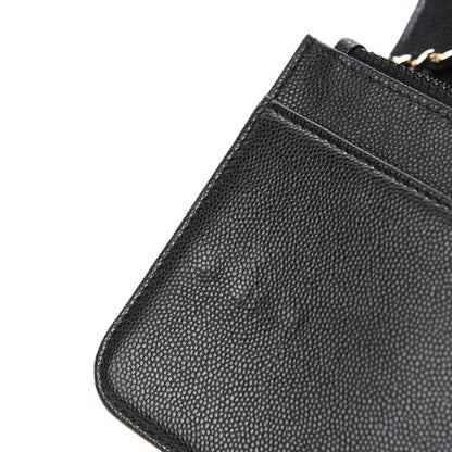 Chanel Caviar Camellia Embossed Wallet On Chain WOC Black 8 of 13